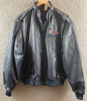 Chaqueta de bombardero azul vintage Transcon Truck Trucker Logo XL Pla-Jac Dunbrooke EE. UU. Foto 1 de 4