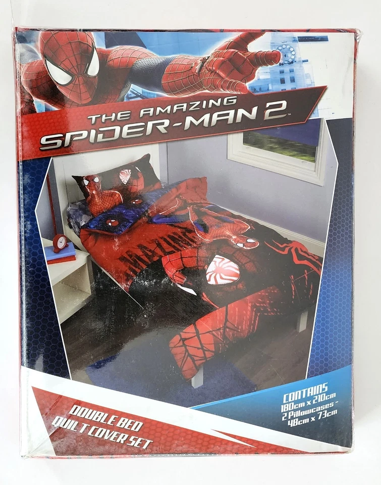NEW LICENSED MARVEL SPIDER-MAN Reversible DOUBLE Bed Quilt Cover Set POLY/COTTON - Image 1 of 4