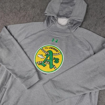 Oakland Athletics Hoodie Mens XL Gray MLB Swingin A's Under Armour Sweatshirt - Image 1 of 4