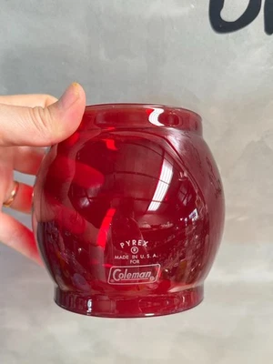 Glass Globe for Coleman 200a 202 242 249 Lantern ruby red color - Image 1 of 4