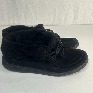 Hey Dude Women's Britt Total Black Fur Lined Casual Shoe Bootie US Size 7 - Picture 1 of 8