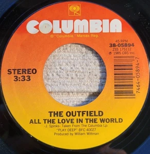 Outfield "All The Love In The World / Taking My Chances" VG+ - Picture 1 of 3