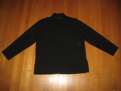 Eileen Fisher sz Medium Black Hidden Button Mandarin Collar Blouse 100% Wool - Image 1 of 4