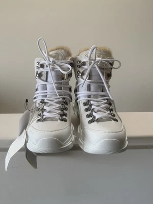 Подлинный Gucci женщин размер 35 ЕС белая кожа GG Flashtrek туристические ботинки новый в коробке! - Изображение 1 из 4