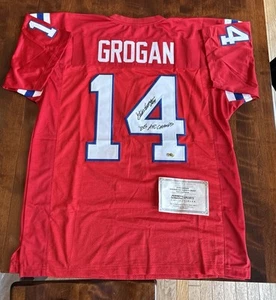 Steve Grogan New  England Patriots Signed & Inscribed Jersey Athlon Sports COA - Picture 1 of 5