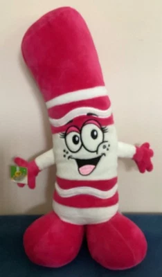 Crayola Experience Crayón Peluche 14" Rosa Blanco Frambuesa Chorro Frijoles Bolsa Pies Foto 1 de 4