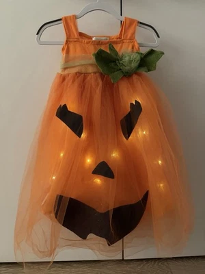Pottery Barn Kids Pumpkin Orange Halloween Dress Costume- Lights Up! 3T - Image 1 of 4