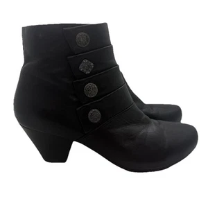 Dansko Women's Baker Ankle Booties US 6.5 EU 37 Black Soft Leather Heeled Boots - Picture 1 of 10