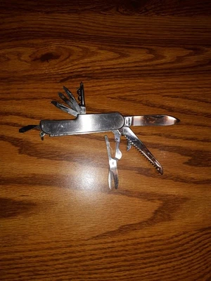 Cuchillo de camping multiusos vintage de acero inoxidable... nunca usado  Foto 1 de 2