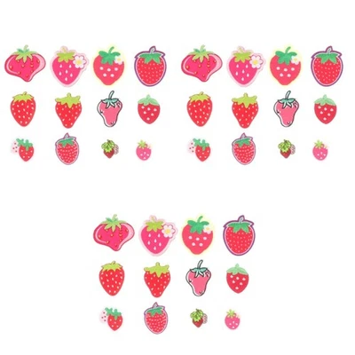  3 Pack Strawberry Embroidered Patch Iron Larhe Birthday Decorations - Image 1 of 4