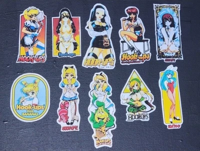 Inspirado en Hookups Niñas Lote de 10 Pegatinas Set #3 Skateboard Skater Surfer Foto 1 de 4