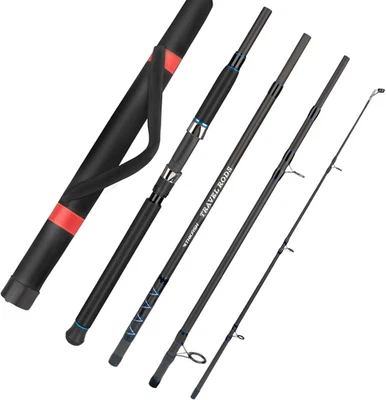 4 Piece/5 Piece Saltwater Travel Rod, Heavy Spinning Fishing Rod Portable Travel - Image 1 of 4