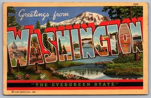 Saludos desde Washington Evergreen State Big Letter 25 de septiembre de 1944 - Imagen 1 de 2