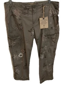 Democracy Hose 14 beige Cargo NEU Curve Equality Flex Gummizug Blumen Träger Bündchen - Bild 1 von 5
