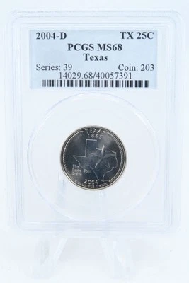 2004-D PCGS MS68 Texas State Quarter Business Strike 25C - Image 1 of 2