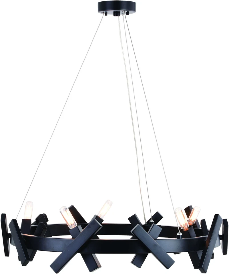 Vaxcel Lighting H0264 Wells 5 Light 28"W Ring Chandelier - Black