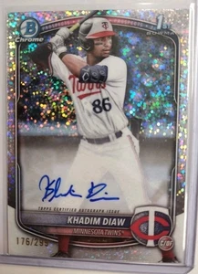 Khadim Diaw | Minnesota Twins |2025 Bowman | Chrome Speckle Auto/299 CPA-KDW - Picture 1 of 6