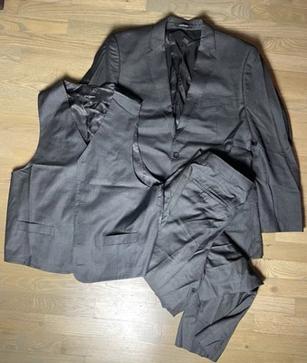 Traje de Lana Statement Italy Super 150’s 3 Piezas Talla 42 R Blazer Chaqueta 36 R Pantalones Foto 1 de 4