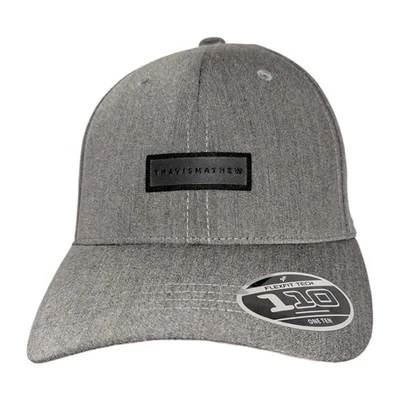 Travis Mathew 110 硬度高尔夫帽 Heather 灰色带背 PUNCH 刺绣新品 — 第 1/4 张图片