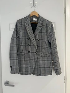 Witchery Checkered Blazer in Grey/Black - Size 14 - 5+ items free AU post - Picture 1 of 16