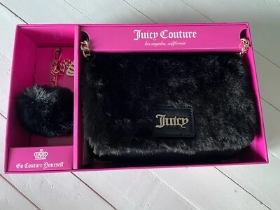 Juicy Couture Faux Fur Crossbody Bag 2-Piece Gift Set Handbag With Key Chain NWT - Image 1 of 4