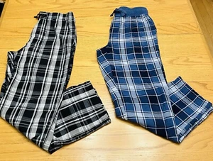 2 Pair Mens Small Pajama Pants Plaid PJ Sleep Bottoms SONOMA, CROFT & BARROW - Picture 1 of 14