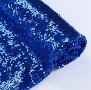 Meerjungfrau Fisch Schuppen Mini Pailletten bestickt 2 Wege Stretch Netz Stoff Meterware - Bild 1 von 3