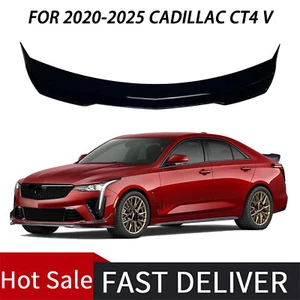 BLACK WING STYLE GLOSS HIGH KICK DUCKBILL TRUNK SPOILER Fit CADILLAC CT4 V 20-25 - Picture 1 of 8