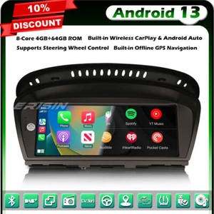 Android 14 CarPlay GPS Autoradio pour BMW 3er E90 E91 5er E60 E61 E63 E64 CIC BT - Imagen 1 de 22