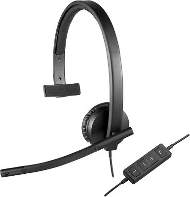 Logitech H570e Wired Headset Mono Headphones Noise-Cancelling Microphone USB - Image 1 of 3