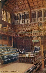  Postkarte Raphael Tuck Oilette Künstler signiert Charles F Flower House of Commons  - Bild 1 von 2
