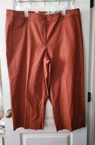 Talbots Women's Wide Leg Crop Chino Pants Burnt Orange Size 20W - Picture 1 of 13