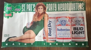 Budweiser Vintage St Patrick’s Day Kathy Ireland Banner - Picture 1 of 12