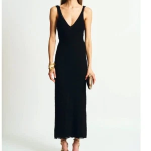 Torn by Ronny Kobo NWT Madi Knit Dress Black Metallic Large - Picture 1 of 10