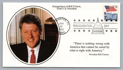 1993 42nd US President Bill Clinton Inauguration Day 29Cent US Flag White House - Image 1 of 2