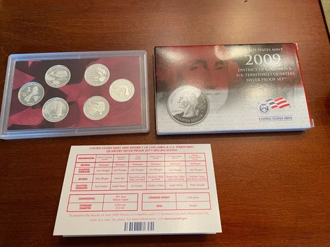 2009 US Mint Silver Quarter Proof Set in box with COA Cover