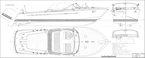 RIVA AQUARAMA, yate a motor. Plano de modelismo RC M 1:6 - Imagen 1 de 10