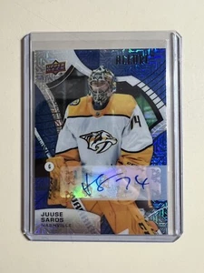 2021-22 Upper Deck Allure Blue Line Auto /35 Juuse Saros #65 Auto - Picture 1 of 2