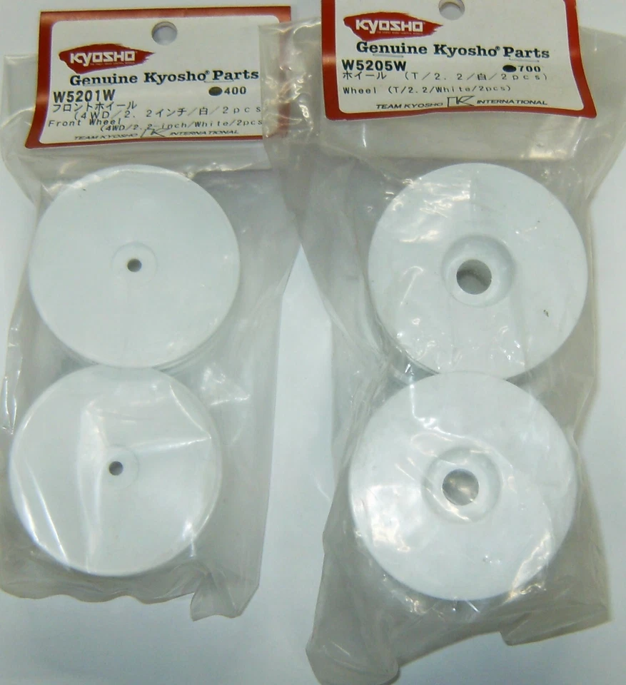 Kyosho Truck Wheels 2.2" White  W5205W W5201W 2 Pair Stadium Truck Wheels - Image 1 of 1