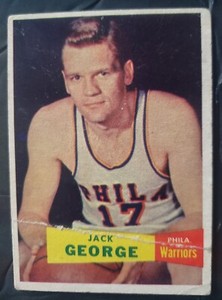 1957 TOPPS JACK GEORGE #67 SP CREASED POOR-FAIR CONDITION PHILADELPHIA WARRIORS