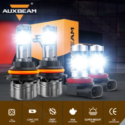 AUXBEAM Canbus LED Headlight Bulbs High Low Fog White For Suzuki SX4 2007-2013 - Image 1 of 4