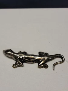 Vintage ALL Metal LIZARD GECKO PAPERWEIGHT - Picture 1 of 7