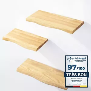 LAMO Manufaktur SET 1 Wandregale aus Holz mit unsichtbarer Befestigung 42/36/30cm - Bild 1 von 11