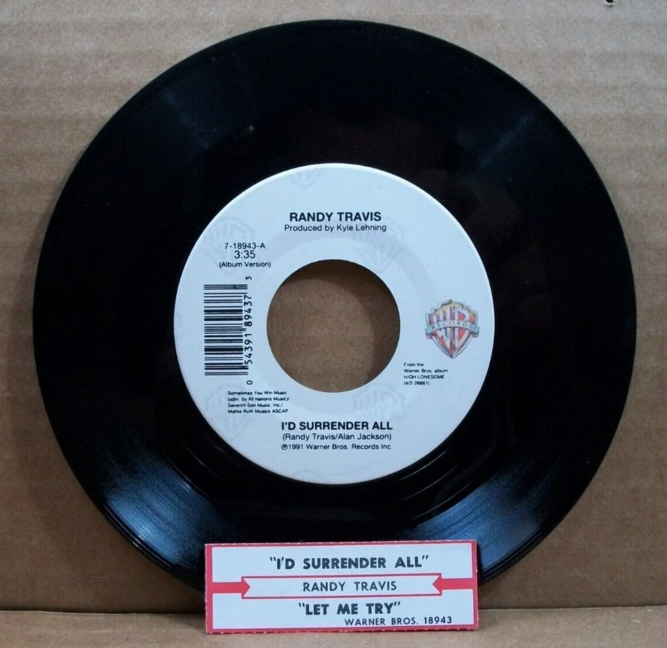 Randy Travis - I'd Surrender All/Let Me Try (45 RPM, 1991, Warner Bros.) - Image 1 of 4