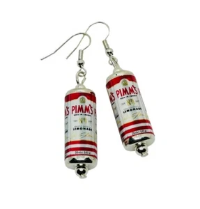 Handmade PIMMS EARRINGS gift bag UNIQUE READY MIXED CAN miniature MIXED UP DOLLY - Picture 1 of 1