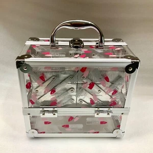 CABOODLES 9” Lipstick Theme Acrylic Organizer Train Case 6 Trays Makeup Case - Picture 1 of 13