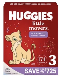 Huggies Little Movers Baby Diapers, Size 3, - 174 ct. (16-28 lb.) - Picture 1 of 9
