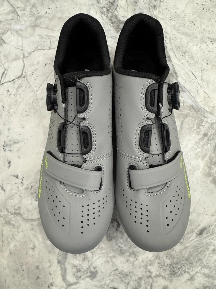 Sapato de ciclismo de estrada feminino Bontrager Sonic EUA 5.5 EU 37 com clipes usado uma vez - Imagem 1 de 4