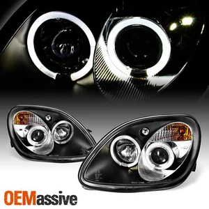 Fits 1998-2004 R170 SLK-Class Black Bezel 1pc Halo Projector Headlights w/Corner - Picture 1 of 9