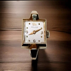Vintage Hamilton 14K Gold Watch 757 Ladies 22 Jewels  - Picture 1 of 8